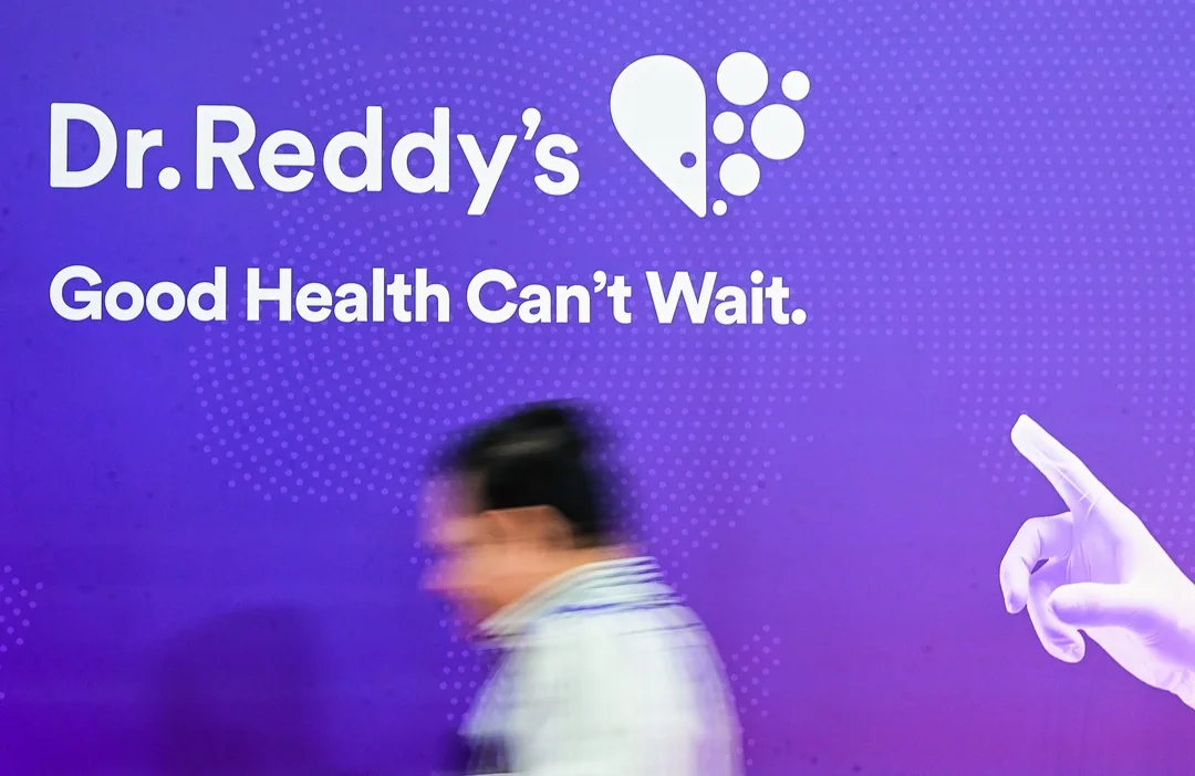 A visitor passes the Dr. Reddy’s Laboratories exhibit at BioAsia 2026 in Hyderabad.